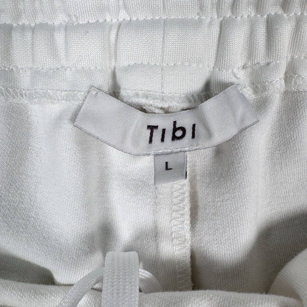 Tibi Active Knit Wide Leg Pull On Pants White Oversized Women's Large *Read - Picture 3 of 12